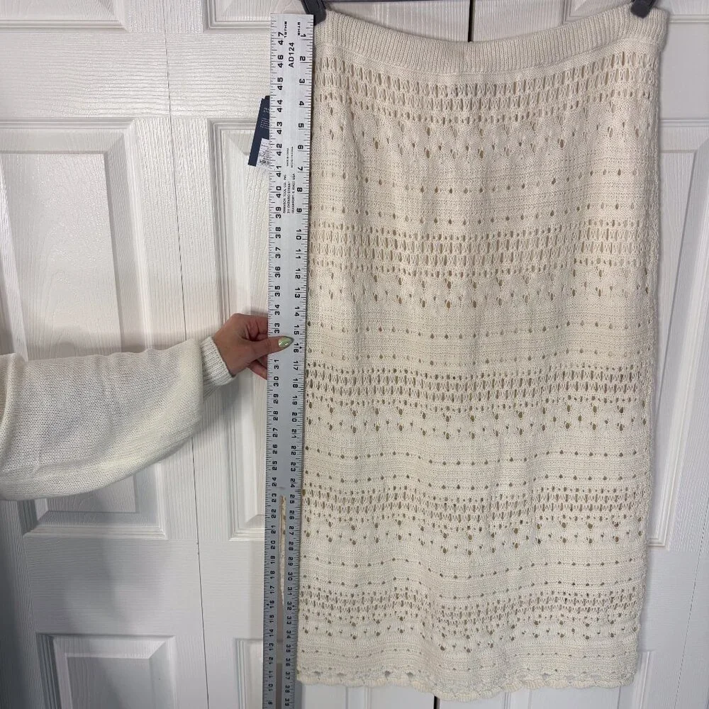 Universal Thread XXL Cream Crochet Knit Maxi Skirt NWT - Picture 4 of 8